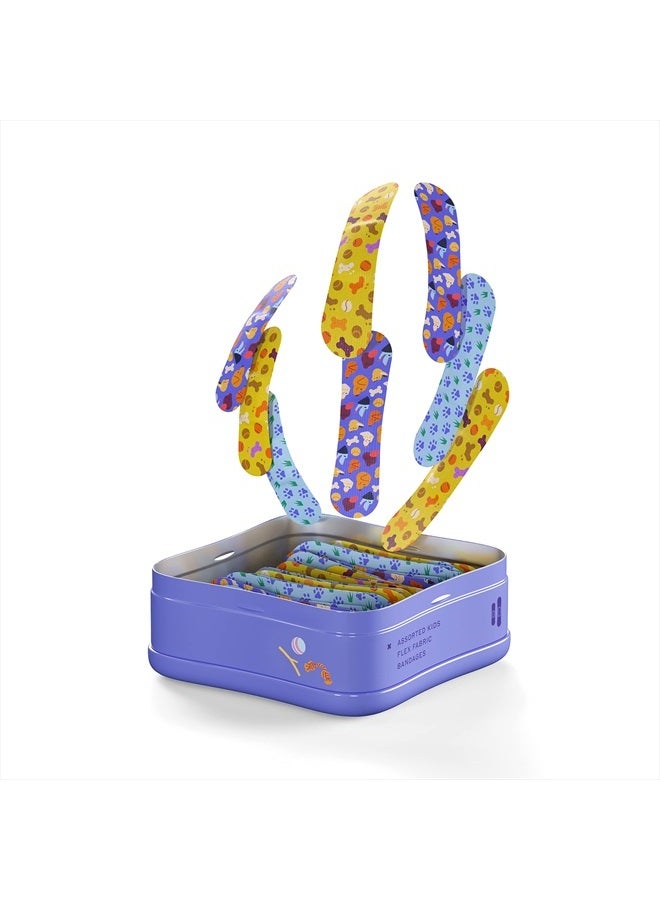 Welly ضمادات | شارات الشجاعة من القماش المرن اللاصق | أشكال متنوعة للجروح والخدوش الصغيرة | علبة إسعافات أولية ملونة وممتعة | أنماط الكلاب - 48 قطعة - Image 3