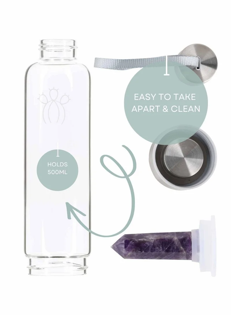 Prickly Pear Amethyst Interchangeable Crystal Water Bottle