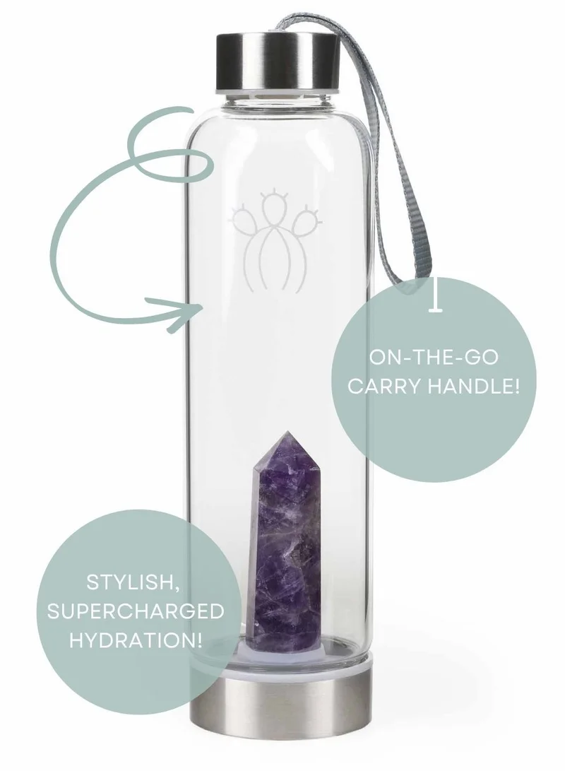 Prickly Pear Amethyst Interchangeable Crystal Water Bottle