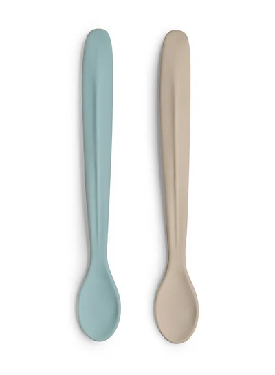 Citron Long Silicone Feeding Spoons Gentle And Safe For Your Little One'S Meals Grey /Turquoise