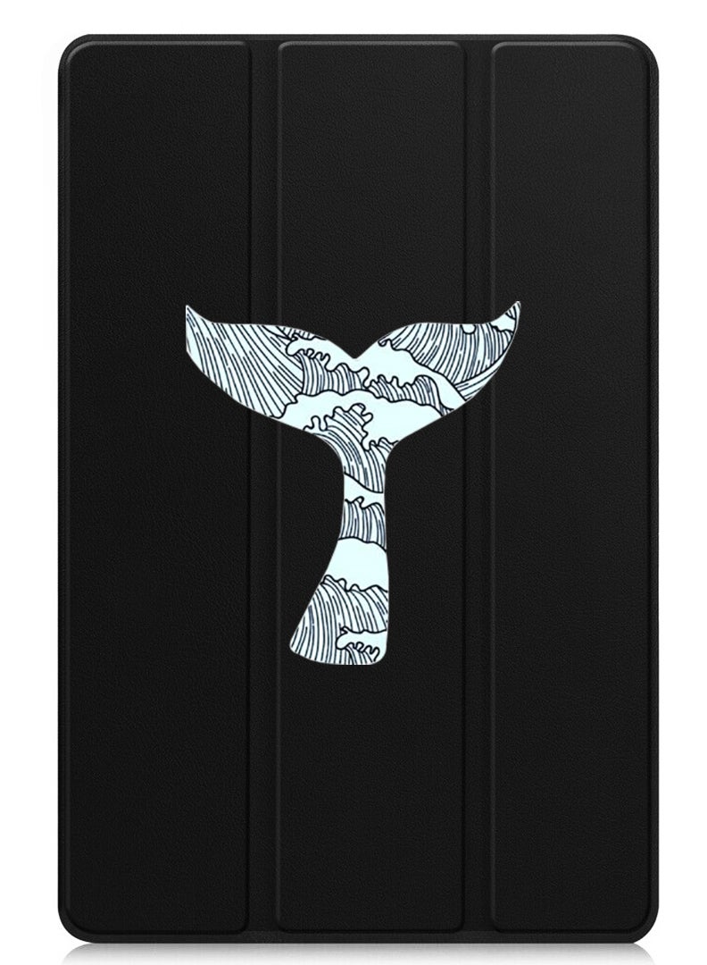 Theodor Protective Flip Case For Apple iPad Air 11 (2024) With Trifold Stand Auto Wake Sleep Shockproof Cover Whale Tail - Image 1