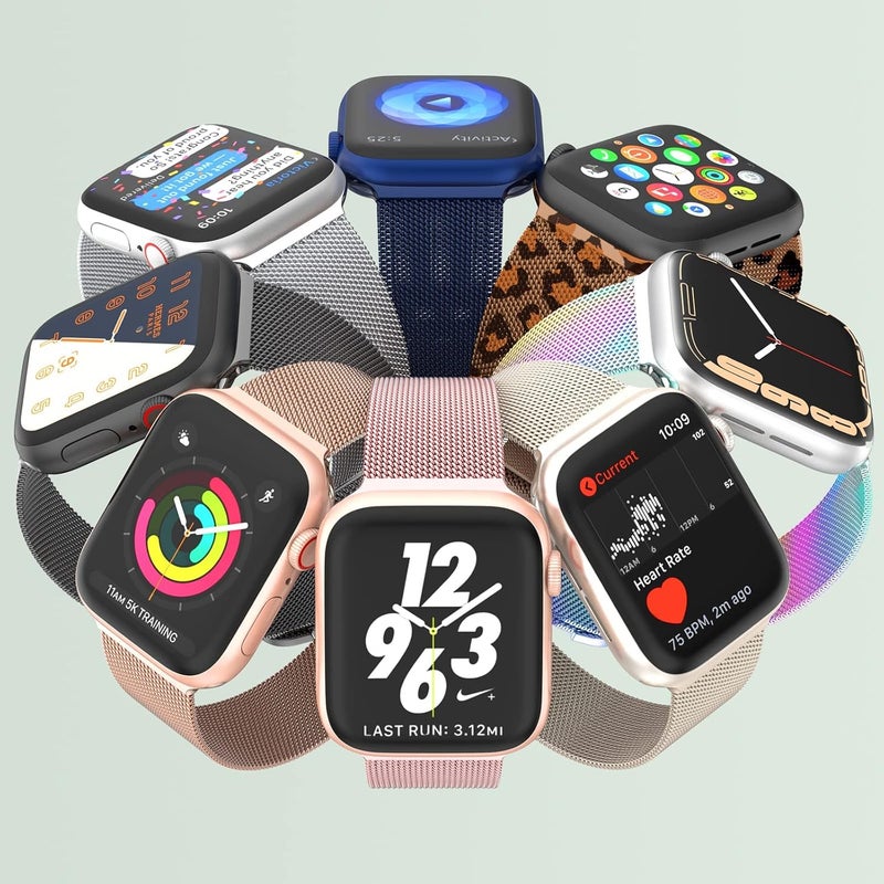 XST Compatible for Apple Watch Band 38mm 40mm 41mm 42mm 44mm 45mm 46mm 49mm Stainless Steel Mesh Loop Wristband Strap Compatible with iWatch Ultra Series 11/10/9/8/7/6/5/4/3/2/1/SE Multi Color - Image 5