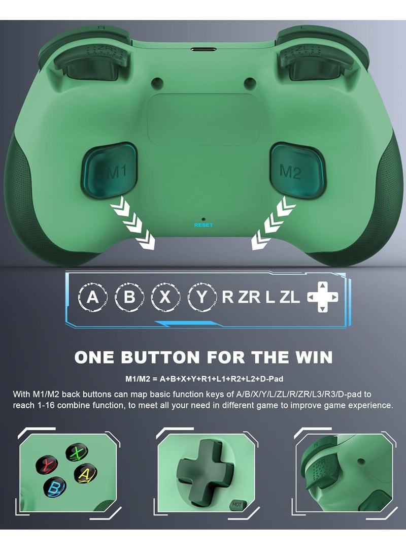 Mobile Gaming Controller for iPad/iPhone/Tablet, Cloud Controller Remote Joystick for iOS/Android, Wireless Switch Controller with Macro ons/Hall-Rocker/Hall-Trigger/Dual Vibration (Green) - Image 3