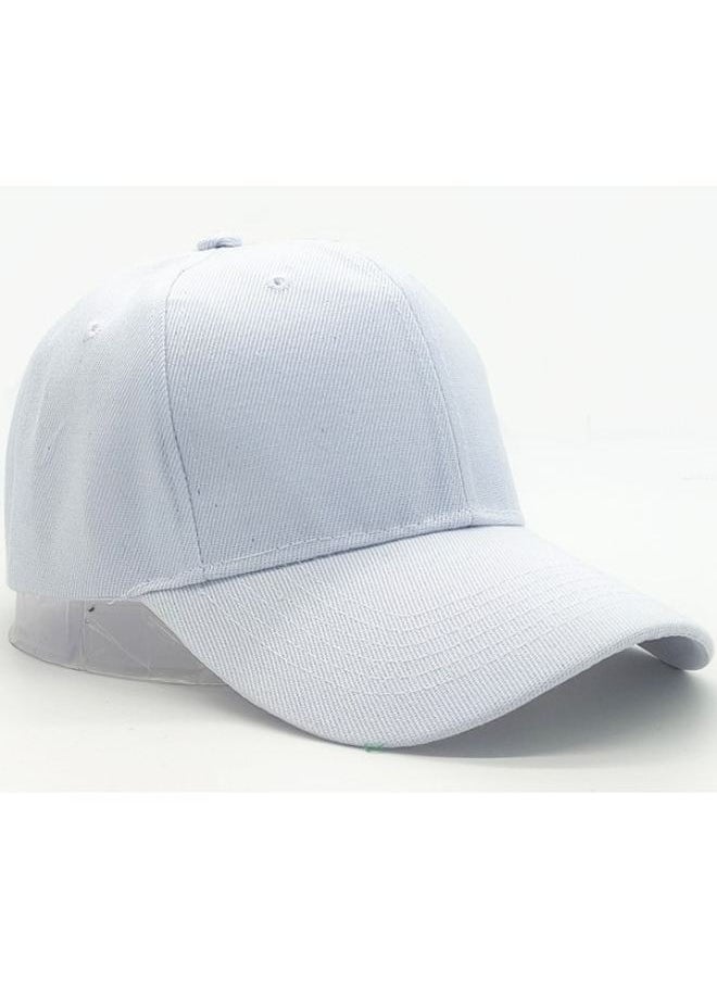 SARAOONT - Classic White Polyester Baseball Cap - Adjustable Unisex Dad Hat for Running, Workouts, and Outdoor Activities in All Seasons - Image 1