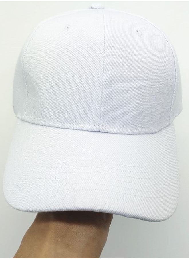 SARAOONT - Classic White Polyester Baseball Cap - Adjustable Unisex Dad Hat for Running, Workouts, and Outdoor Activities in All Seasons - Image 1