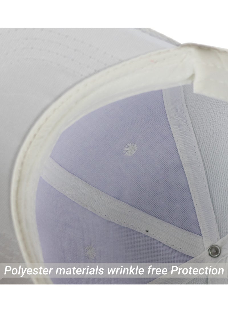 SARAOONT - Classic White Polyester Baseball Cap - Adjustable Unisex Dad Hat for Running, Workouts, and Outdoor Activities in All Seasons - Image 1