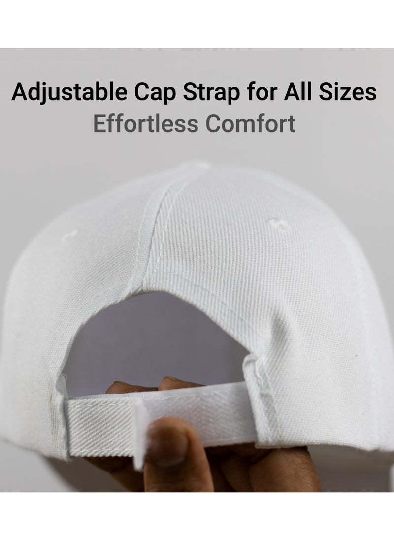 SARAOONT - Classic White Polyester Baseball Cap - Adjustable Unisex Dad Hat for Running, Workouts, and Outdoor Activities in All Seasons - Image 1