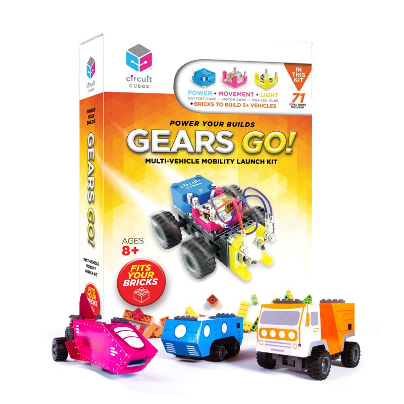 Circuit Cubes Gears GO! Multi-Vehicle Mobility Launch Kit - Engineering STEM Kit for Children and Adults - Image 1