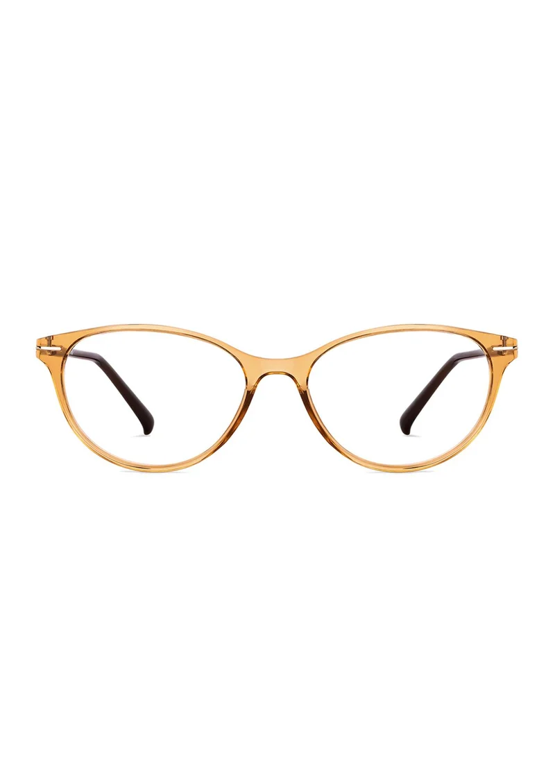 Lenskart Blu Lenskart Blu | Zero Power Blue Cut Computer Glasses | Anti Glare, Lightweight & Blocks Harmful Rays | UV Protection Specs | Brown Transparent | Women | Medium | LB E14791