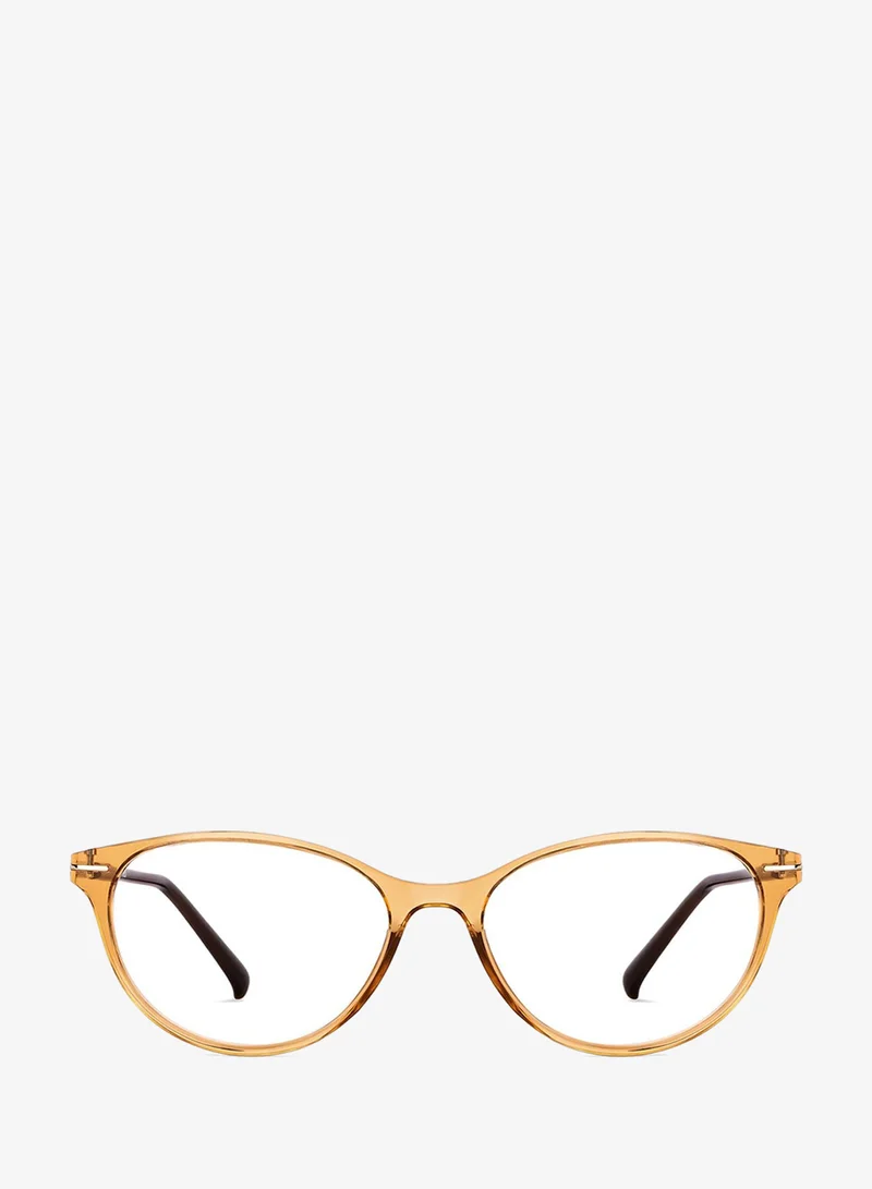 Lenskart Blu Lenskart Blu | Zero Power Blue Cut Computer Glasses | Anti Glare, Lightweight & Blocks Harmful Rays | UV Protection Specs | Brown Transparent | Women | Medium | LB E14791