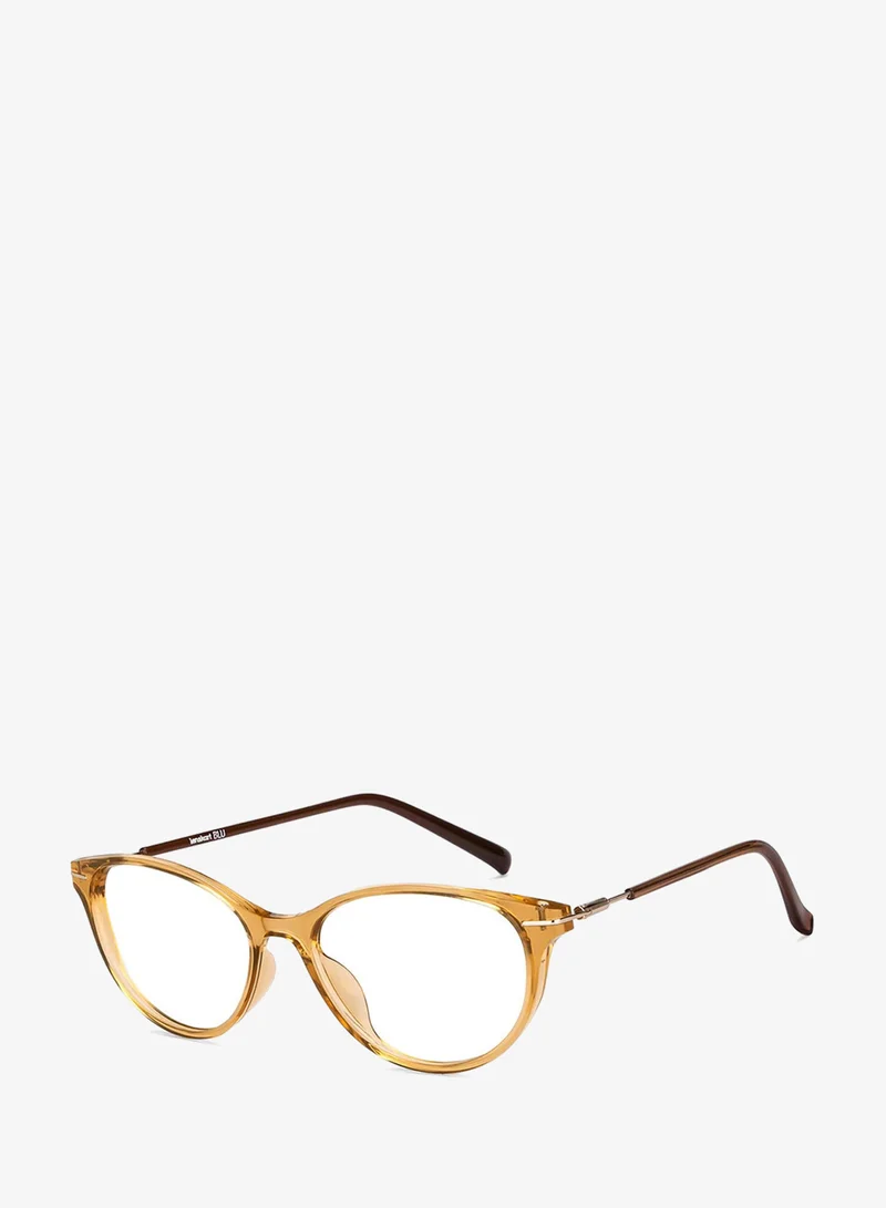 Lenskart Blu Lenskart Blu | Zero Power Blue Cut Computer Glasses | Anti Glare, Lightweight & Blocks Harmful Rays | UV Protection Specs | Brown Transparent | Women | Medium | LB E14791
