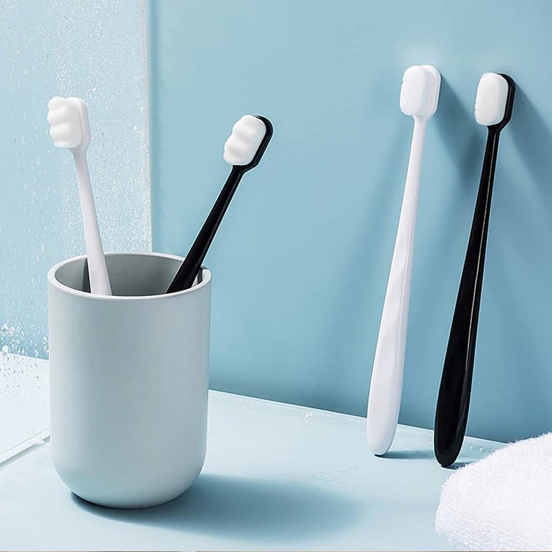 Newvent 2Pc Extra Soft Manual Toothbrush For Adult|Ultra Soft Micro-Nano Bristled For Sensitive Gums & Teeth Toothbrush For Kids & Adults (White & Green) - Image 1