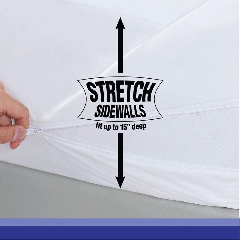 Bed Bug Blocker All-in-One Quiet Water Resistant Zip-Up Mattress Protector to Help Protect Against Irritants, Queen, White (FRE146XXWHIT03) - Image 4