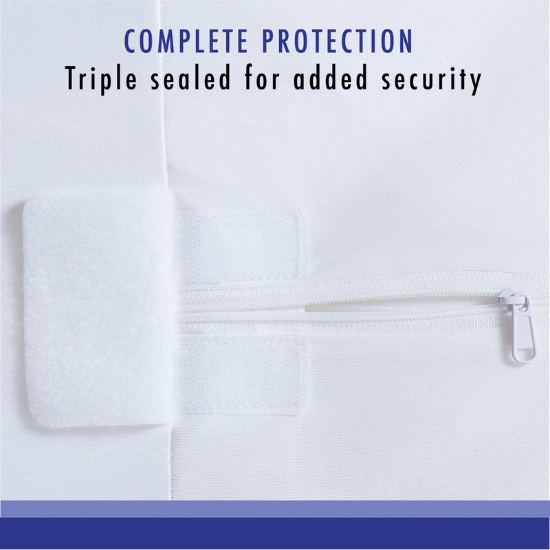 Bed Bug Blocker All-in-One Quiet Water Resistant Zip-Up Mattress Protector to Help Protect Against Irritants, Queen, White (FRE146XXWHIT03) - Image 3