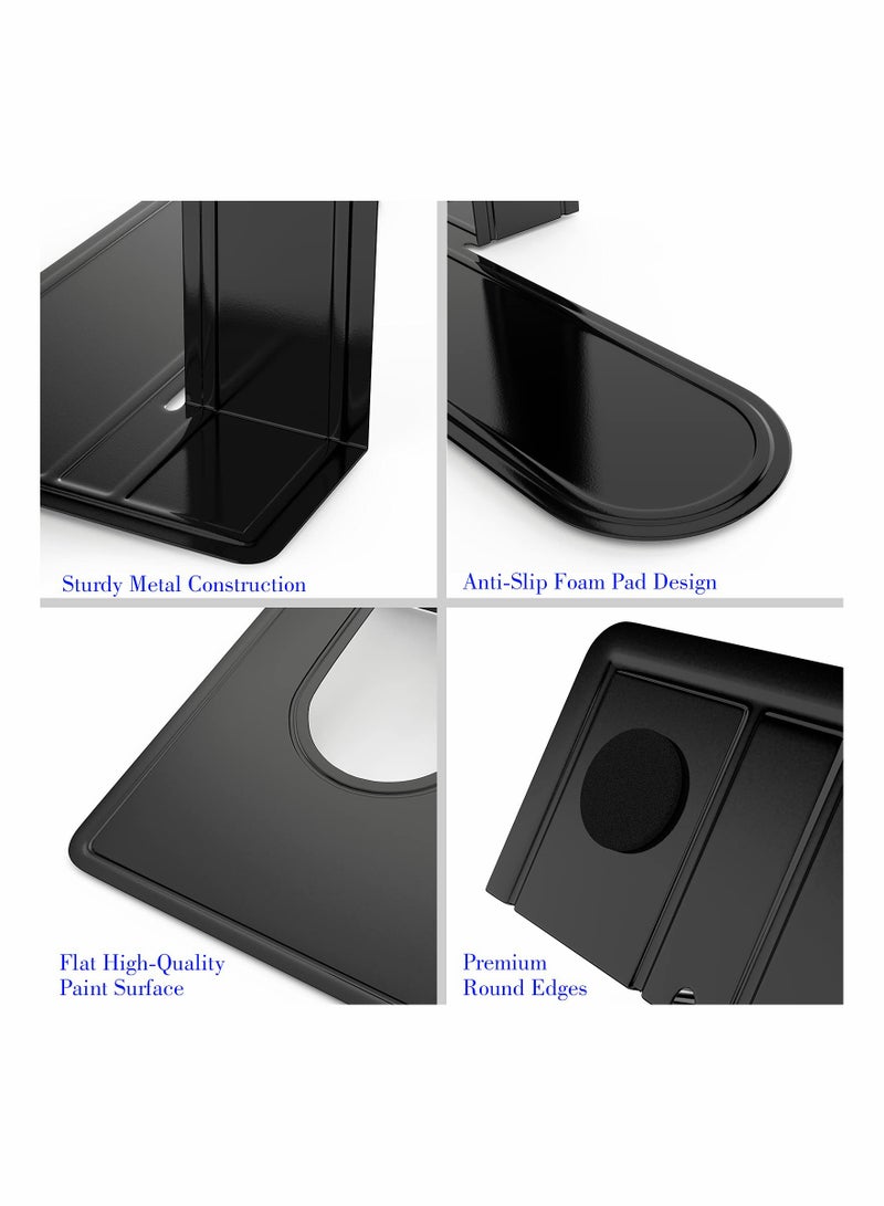 KASTWAVE Bookends, Universal Premium Bookends for Shelves, Heavy Duty Metal Bookend Support - Image 2