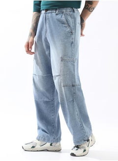 Hubberholme Men Comfort Relaxed Fit Mid-Rise Heavy Fade Perachute Jeans  - Image 3