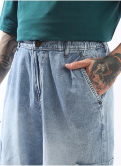 Hubberholme Men Comfort Relaxed Fit Mid-Rise Heavy Fade Perachute Jeans  - Image 5