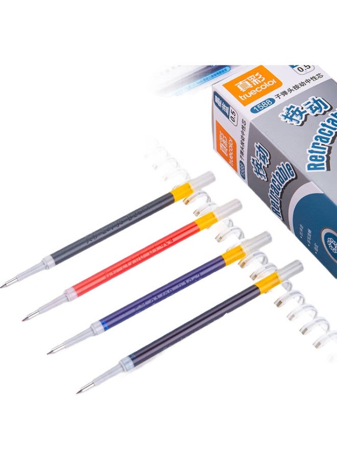 Truecolor 1588 Slim Core 0.5Mm Black Retractable Gel Pen Refill, Classic Bullet Tip Signing Pen, Water-Based Pen Refill, Student Office Stationery, 20 Pieces/Box - Image 1