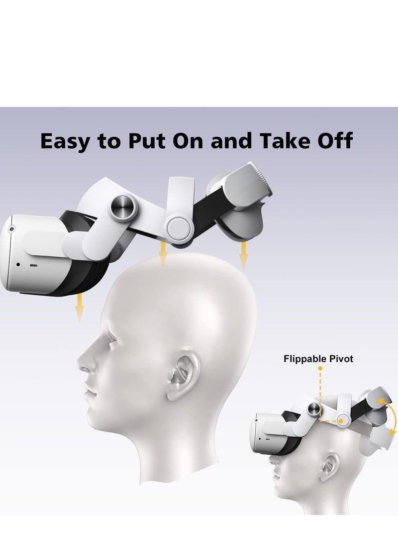 Head Strap for Oculus Quest 2, Comfort Elite Strap Replacement for Reduce Face ​Pressure, Enhanced Support in VR, Lightweight & Adjustable Strap Accessories for Meta/Oculus Quest2 - Image 4