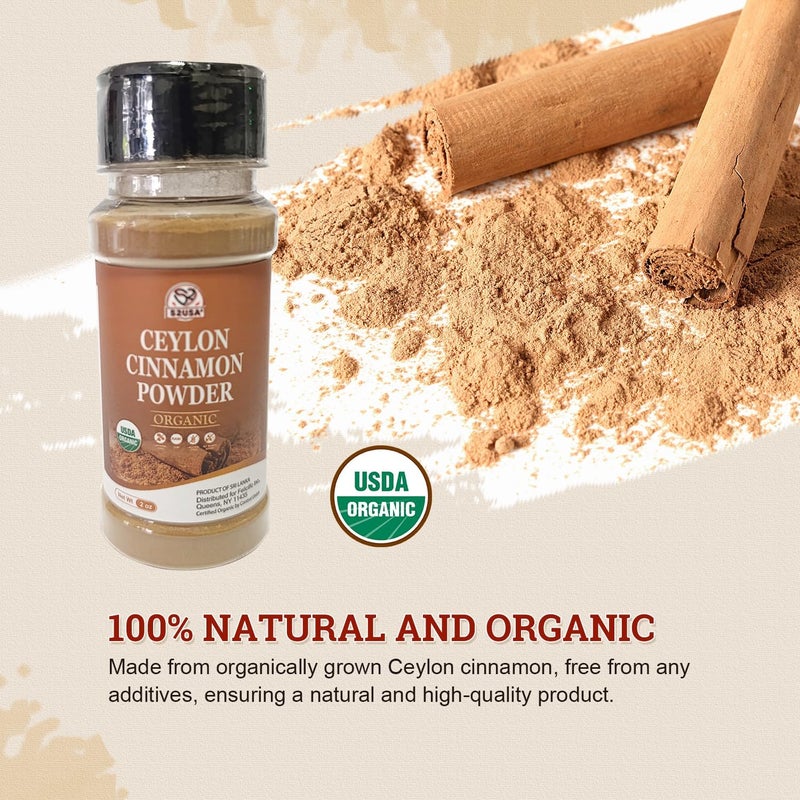52USA Organic Ceylon Cinnamon Powder - 2 Ounce Bottle, Non-GMO and Gluten-Free, Perfect for Baking and Cooking - Image 4