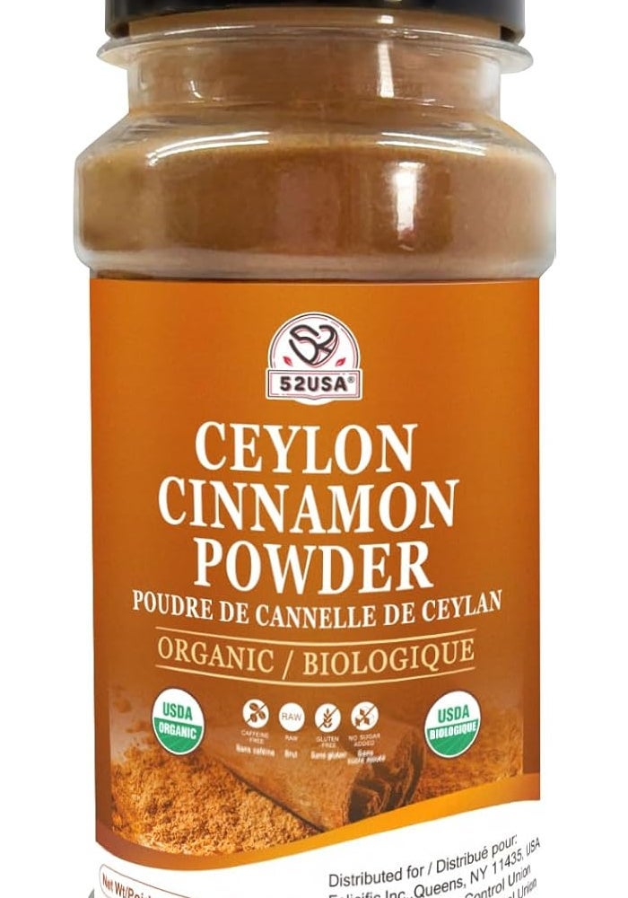 52USA Organic Ceylon Cinnamon Powder - 2 Ounce Bottle, Non-GMO and Gluten-Free, Perfect for Baking and Cooking - Image 1