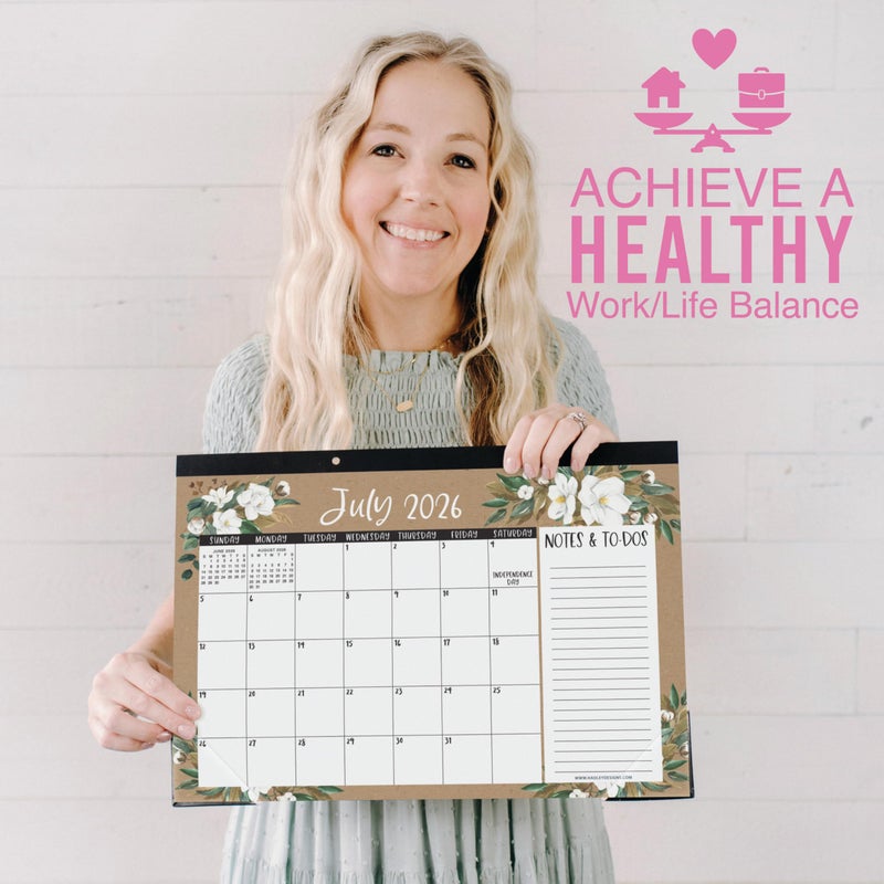 Hadley Designs Large Desk Calendar 2026-2027 - Desktop Calendar 2026, 18 -Month Desk Calendars for Home, Office & Classroom, Cute Magnolia Classroom Decor Teacher Must Haves, January 2026 to June 2027 - Image 5