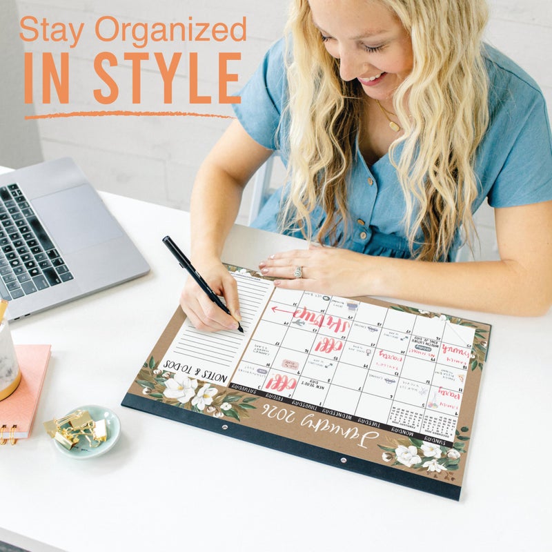 Hadley Designs Large Desk Calendar 2026-2027 - Desktop Calendar 2026, 18 -Month Desk Calendars for Home, Office & Classroom, Cute Magnolia Classroom Decor Teacher Must Haves, January 2026 to June 2027 - Image 2