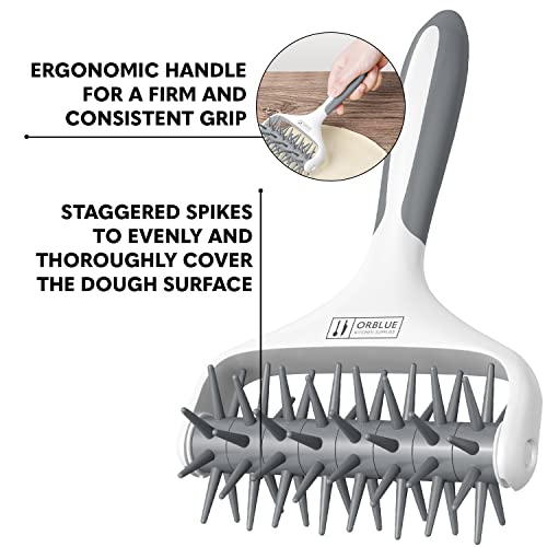 Orblue Pizza Dough Docker, Pastry Roller with Spikes, Pizza Docking Tool for Home & Commercial Kitchen - Pizza Making Accessories that Prevent Dough from Blistering Gray - Image 4