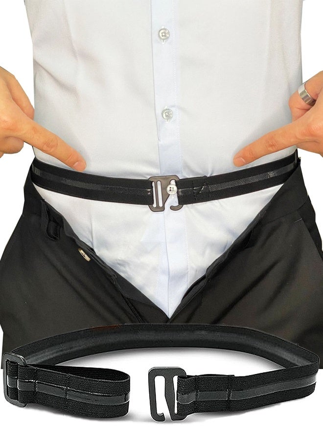 2PCS Shirt Stay Plus Tuck-It Belt for Men – Shirt Stay Belt for Police & Military – Keep Shirts Tucked All Day - Image 1