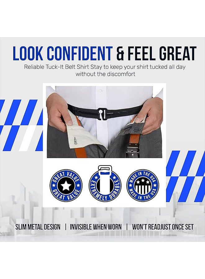 2PCS Shirt Stay Plus Tuck-It Belt for Men – Shirt Stay Belt for Police & Military – Keep Shirts Tucked All Day - Image 4