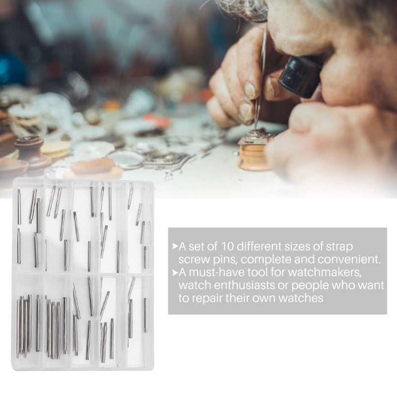 Brrnoo Strap Screw, 2 Boxes Watch Band Link Pins Strap Screw Set, Watch Repair Tool Kit Replacement Kit Accessories for Watchmaker - Image 4