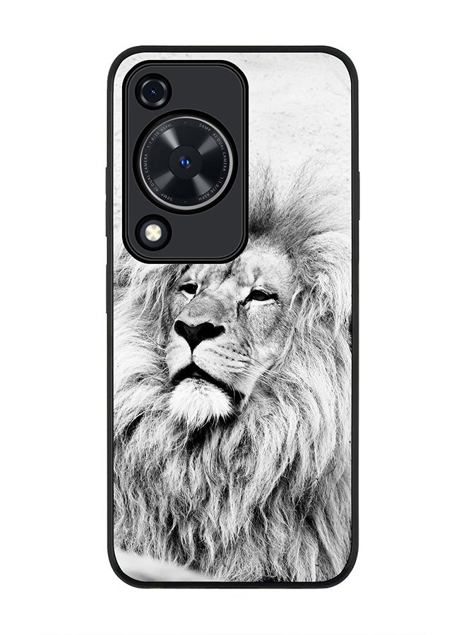 Stylizedd Rugged Black edge case for Huawei nova Y72 / Huawei Enjoy 70 4G, Slim fit Soft Case Flexible Rubber Edges Anti Drop TPU Gel Thin Cover -  Wise Lion - Image 1