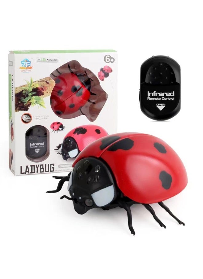 TikTok Explosions Strange Simulation Remote Control Animal Infrared Trick Remote Control Snake Remote Control Caterpillar Toy-Color:Remote Control Ladybug 9922  - Image 1