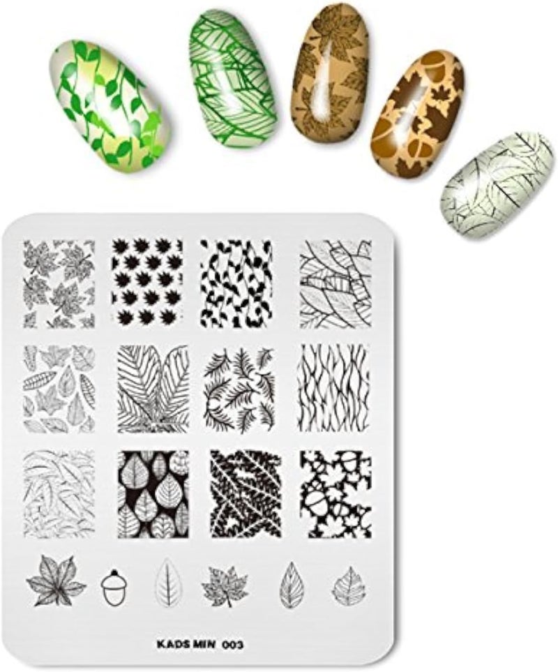 KADS Nail Art Stamping Plate Plant Leaf Shape Pattern Stamp Template Image Plates for Nail Salon Designs