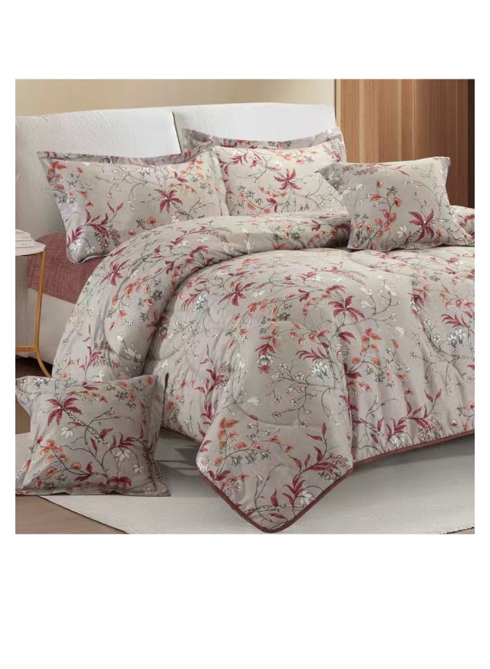Blue Sky Luxurious Double bedspread made of 100% microfiber, reversible bed cover, double-filled duvet cover set, 6-piece sleeping set (filled duvet cover + fitted sheet + pillowcase + pillowcase). Bedspread measures 260 x 240 cm and duvet covers measure 200x200 cm (colors same as the picture) - Image 2