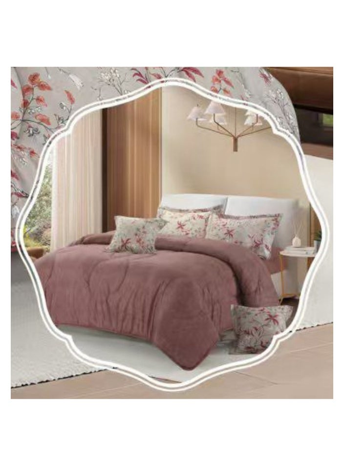 Blue Sky Luxurious Double bedspread made of 100% microfiber, reversible bed cover, double-filled duvet cover set, 6-piece sleeping set (filled duvet cover + fitted sheet + pillowcase + pillowcase). Bedspread measures 260 x 240 cm and duvet covers measure 200x200 cm (colors same as the picture) - Image 5