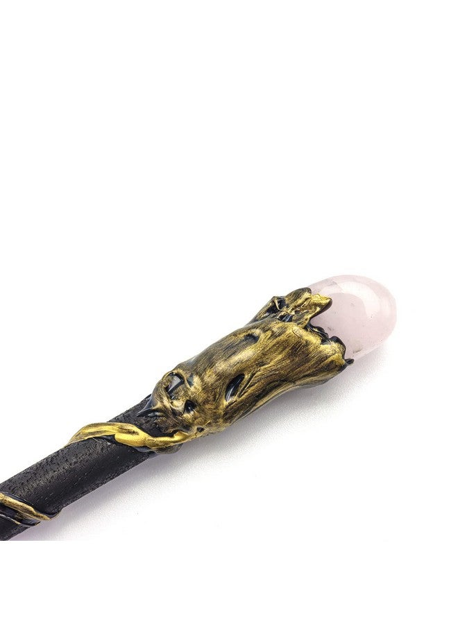 Rich Boxer Rich Boxer Fine Handcrafted Crystal Magic Wand Pink Crystal White Crystal Gemstone Magic Wand Cosplay Magic Wand for Witches and Wizards - Image 2