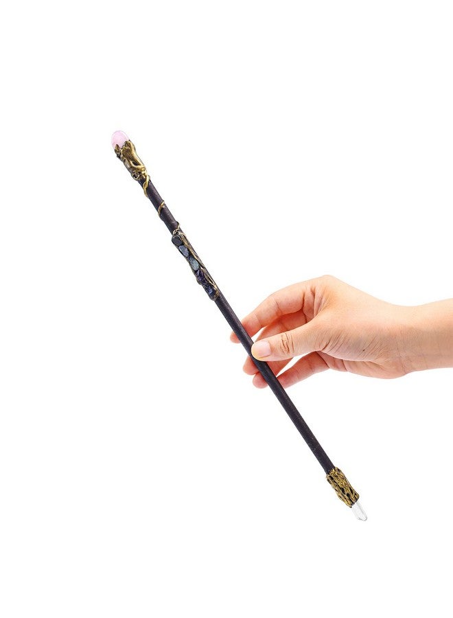 Rich Boxer Rich Boxer Fine Handcrafted Crystal Magic Wand Pink Crystal White Crystal Gemstone Magic Wand Cosplay Magic Wand for Witches and Wizards - Image 1