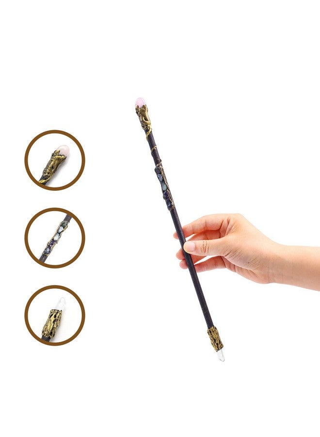 Rich Boxer Rich Boxer Fine Handcrafted Crystal Magic Wand Pink Crystal White Crystal Gemstone Magic Wand Cosplay Magic Wand for Witches and Wizards - Image 5