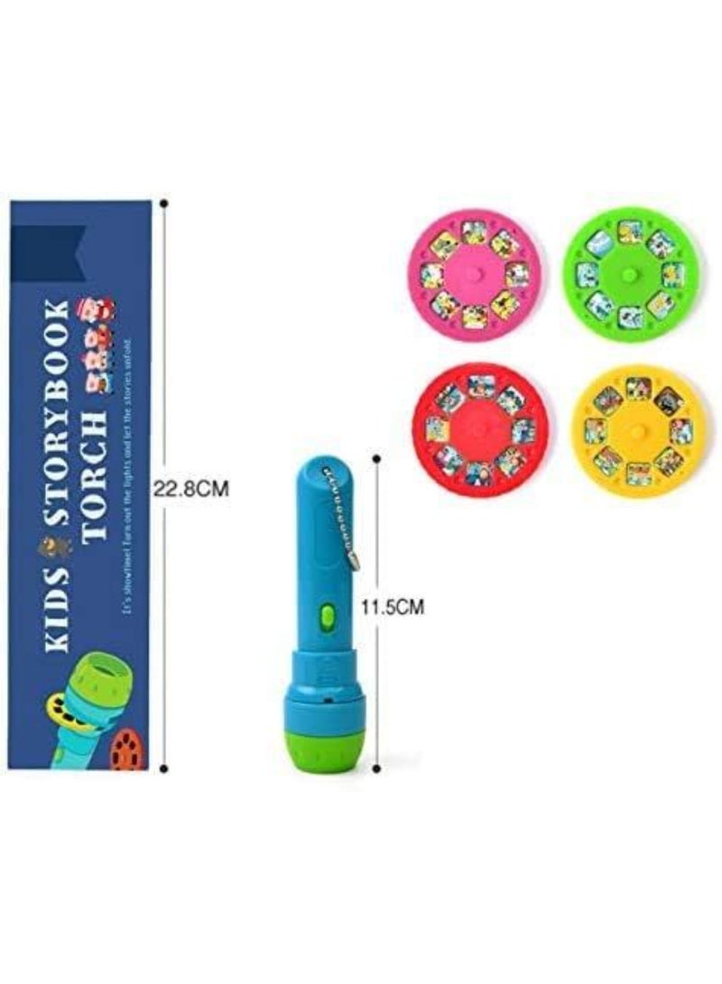 MiDeer Kids Story Book Torch – Projector Flashlight Toy with 4 Story Discs | Includes Little Red Riding Hood, Ugly Duckling, The Cat & the Fox, and Three Little Pigs | Educational Bedtime Toy with Batteries  - Image 2