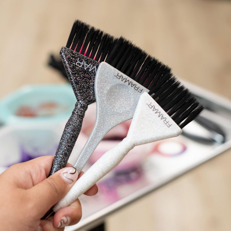 FRAMAR Hair Color Brush Set â€“ Glitter Color Brush, Hair Dye Brush Kit, Hair Coloring Brush, Hair Color Brushes For Hair Stylist, Hair Dying Brush, Hair Salon Supplies, Hair Dye Brushes â€“ 3Pk - Image 2