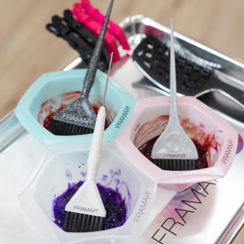 FRAMAR Hair Color Brush Set â€“ Glitter Color Brush, Hair Dye Brush Kit, Hair Coloring Brush, Hair Color Brushes For Hair Stylist, Hair Dying Brush, Hair Salon Supplies, Hair Dye Brushes â€“ 3Pk - Image 3