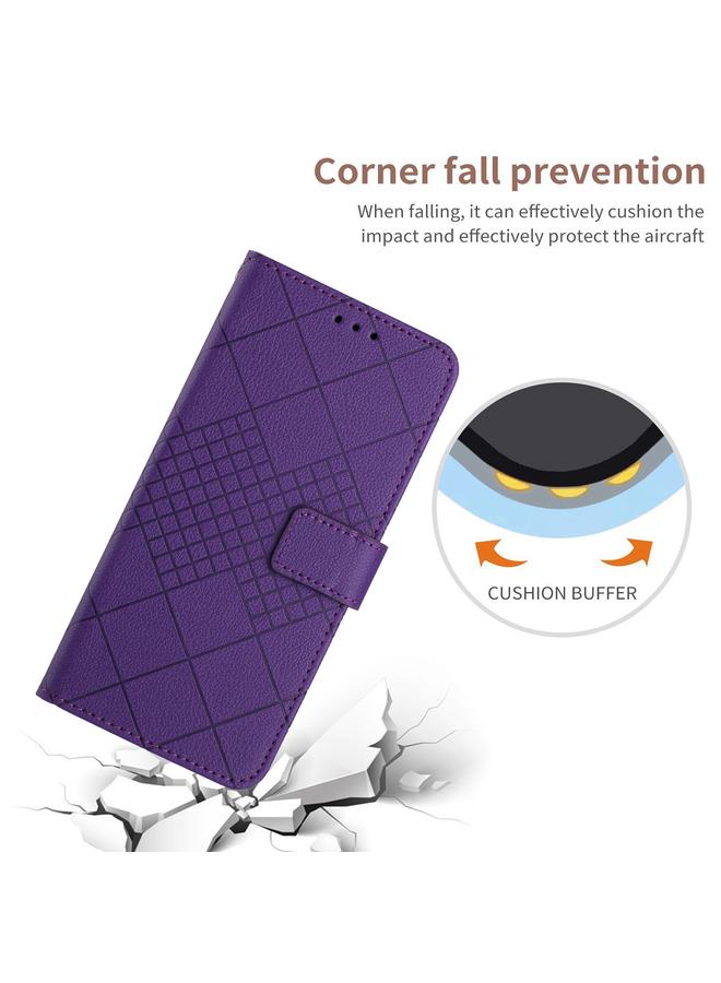 اس-توب جراب هاتف Honor X8b مصنوع من الجلد بتصميم شبكي معيني - Image 5