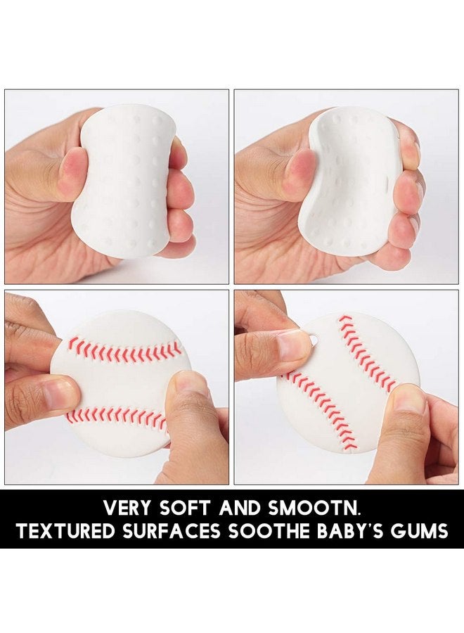 AmazingM Sports Ball Series Baby Teething Toys,Food Grade Silicone Chew Teether for 3 Months+ Infant Boy and Girl,Toddler Sensory Chewing Teether,BPA Free (Baseball) - Image 3