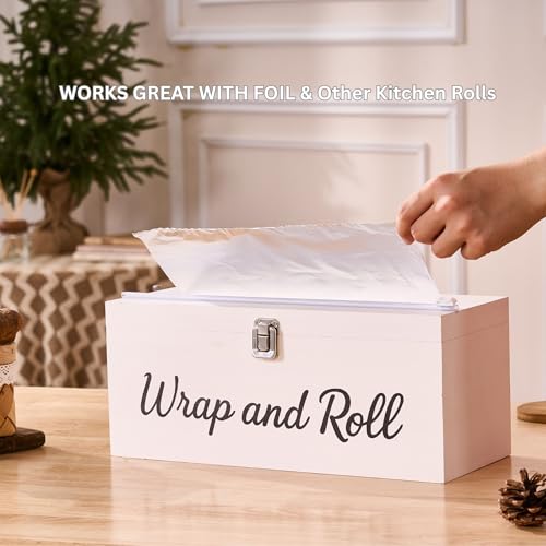 GoFika Plastic Wrap Dispenser with Cutter– Fits 12" 3000ft Costco Wrap, Foil, Cling, Wax Paper for Kitchen, Restaurant - Image 4