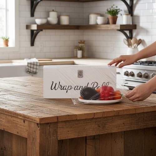 GoFika Plastic Wrap Dispenser with Cutter– Fits 12" 3000ft Costco Wrap, Foil, Cling, Wax Paper for Kitchen, Restaurant - Image 3