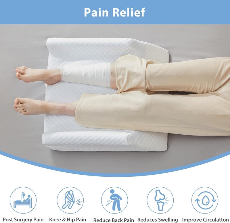 HUEIFY Leg Elevation Pillow for Blood Circulation After Surgery Swelling, Wedge Pillow for Legs Pain Relief, Foot & Ankle Injury, Rest & Sleeping, 8" Memory Foam Leg Pillow - Image 4