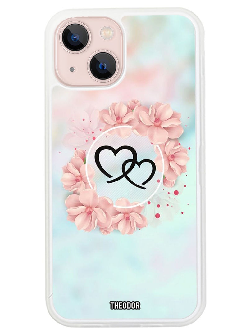 Theodor Protective Case Anti Scratch Shock Proof Cover For APPLE IPHONE 14 Hearts (White Bumper) - Image 1