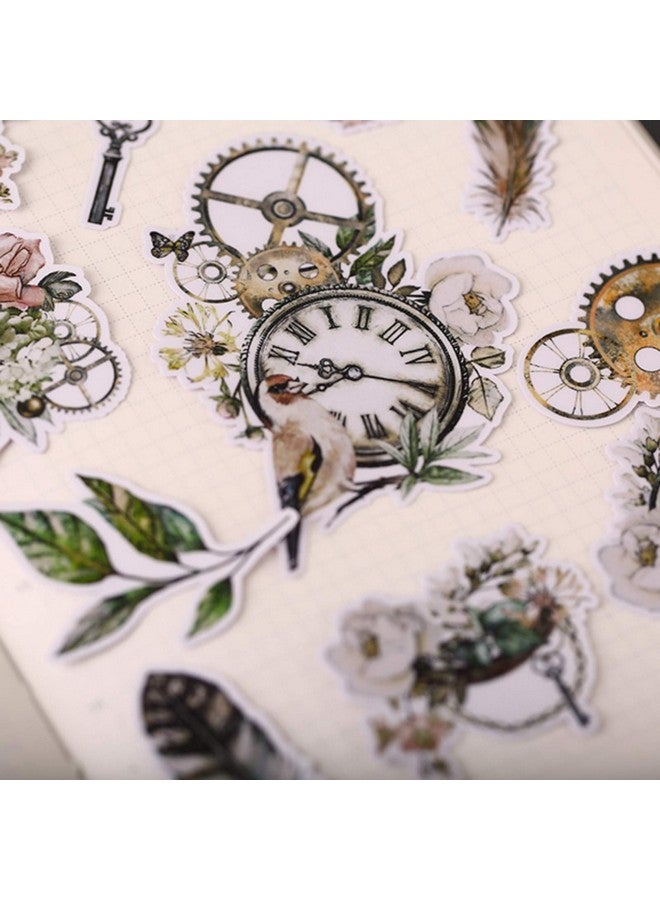 إيفر جوي ملصقات مائية عتيقة على شكل زهرة على شكل طائر على شكل زهرة عتيقة، ملصقات مخططة نباتية، مستلزمات تزيين القصاصات، لوازم تزيين فنية لاصقة، هدية لمجلة اليوميات، دفتر التقويم، صناعة البطاقات - Image 3