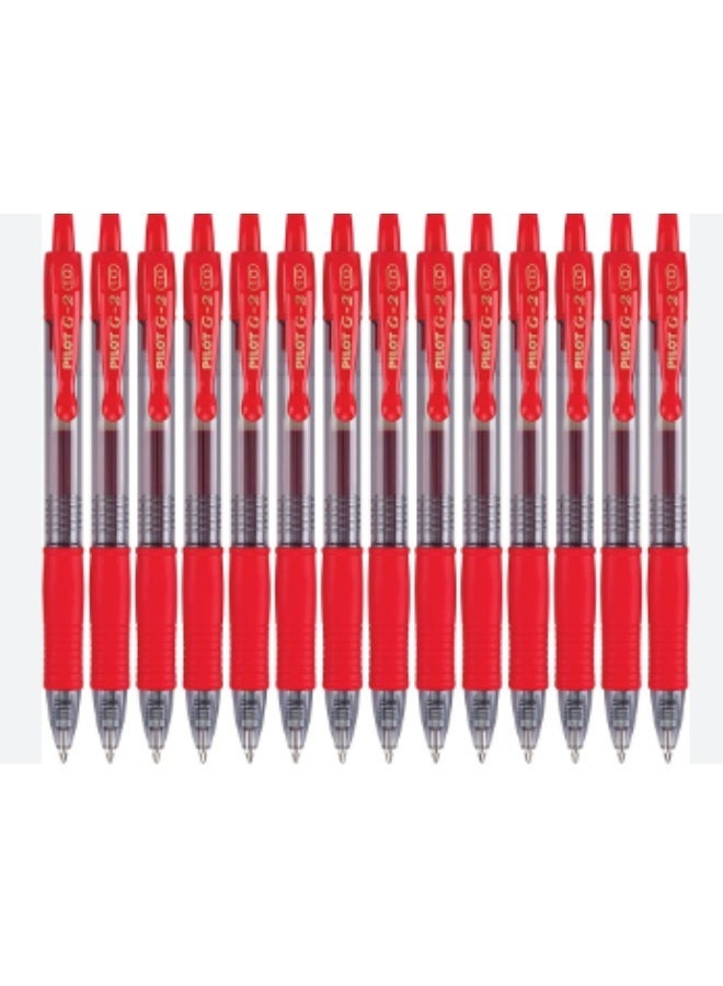 Pilot G2 gel pen, red ink, 0.1, pack of 12 pens - Image 1
